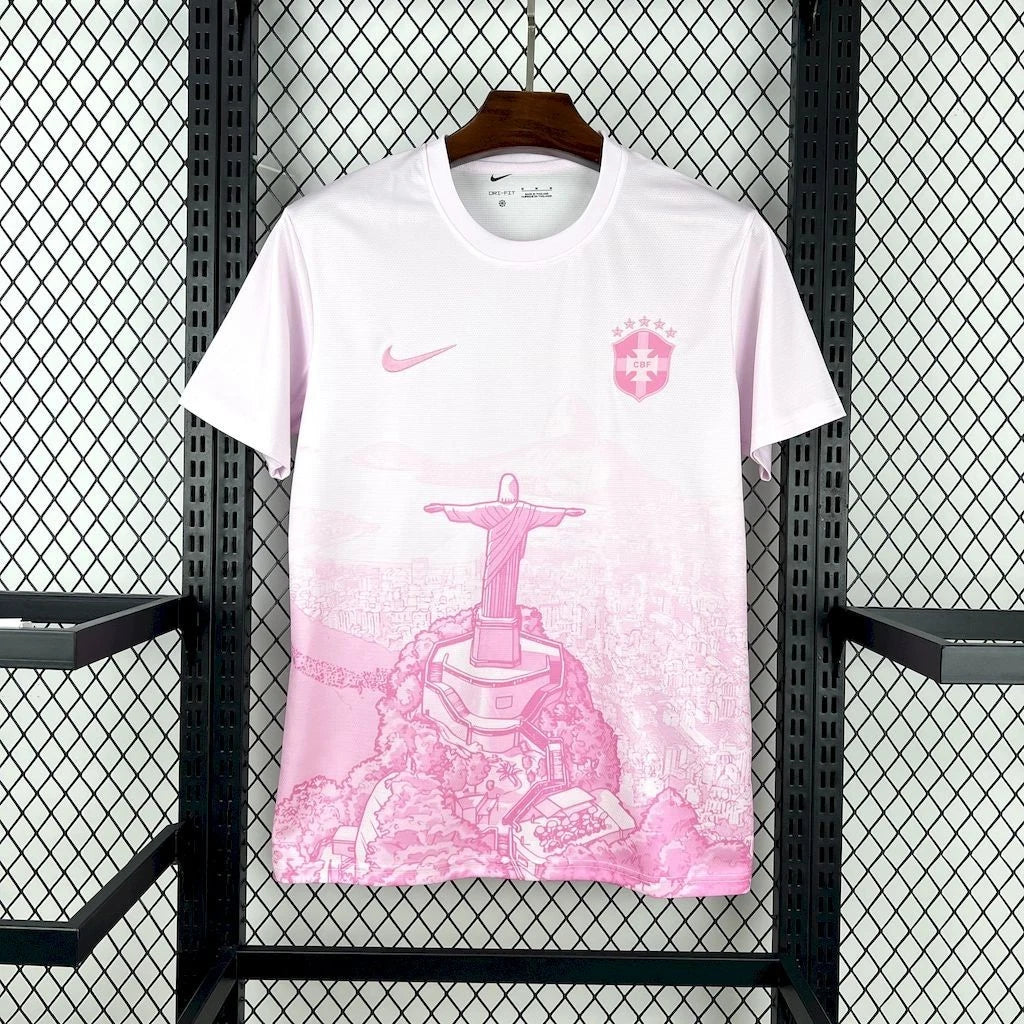 Brazil 25/26 Christ Redeemer Pink Shirt